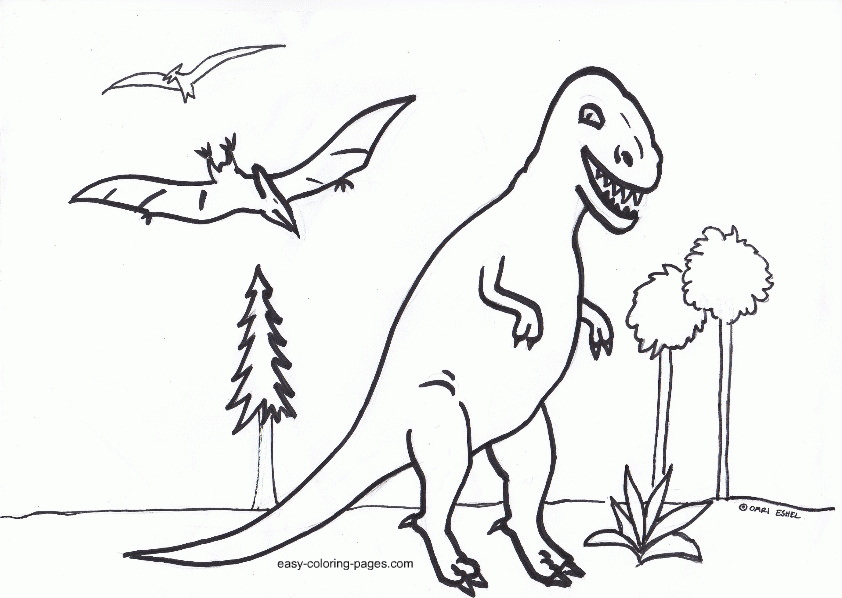 Plansa de colorat cu Dinozauri 194 106